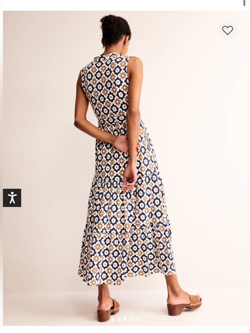 Boden Naomi Notch Jersey Maxi Dress Navy Floral Geometic 12 - Picture 3 of 9